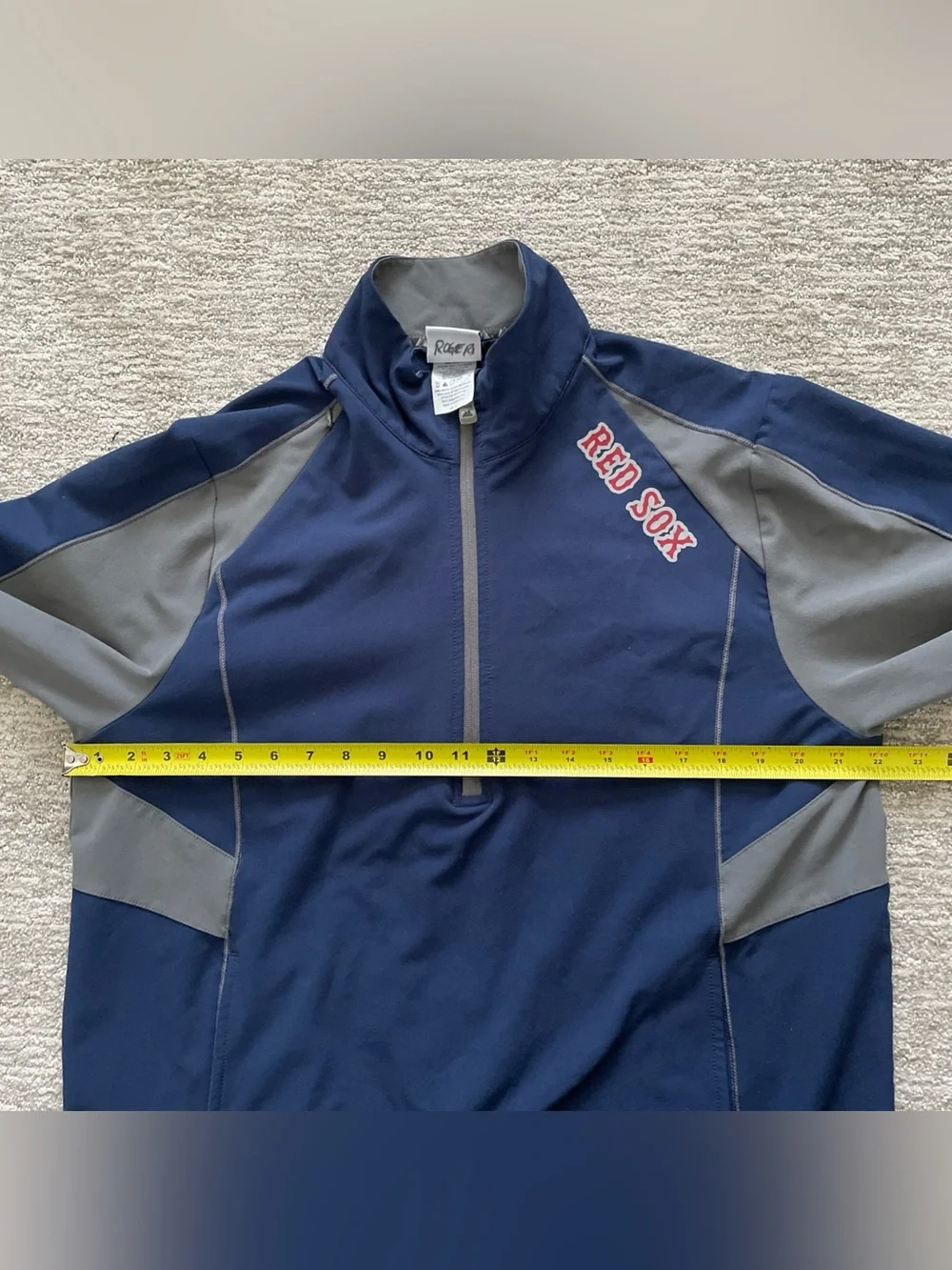 Majestic Boston Red Sox 1/2 Zip Pullover Training Jacket Blue Y2K Mens Medium